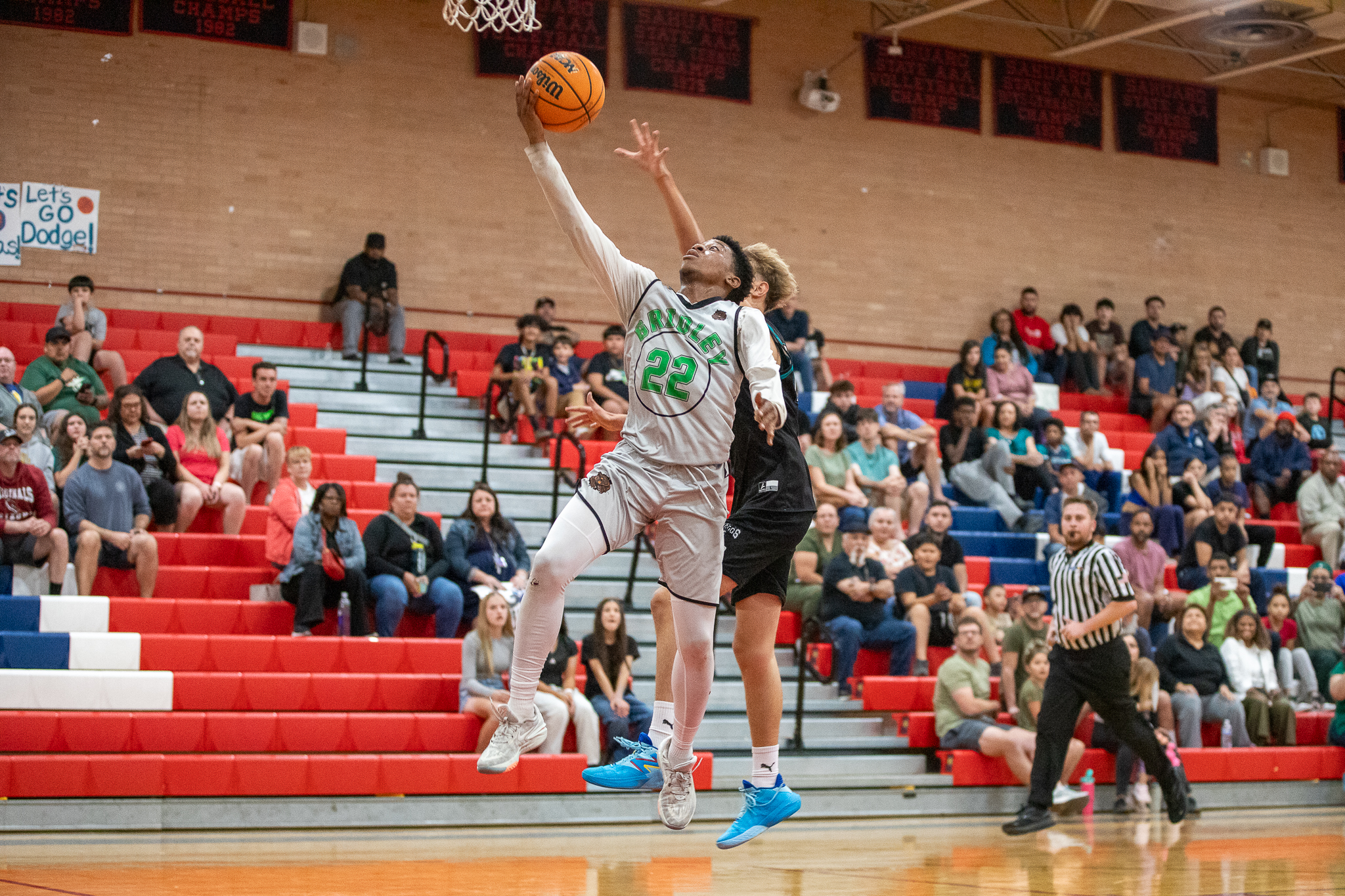 A Gridley player goes in for a layup