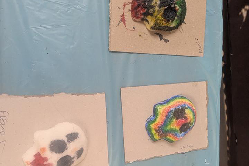 Colorful sugar skull artwork